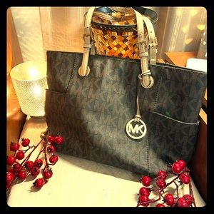 MK brown and black purse.